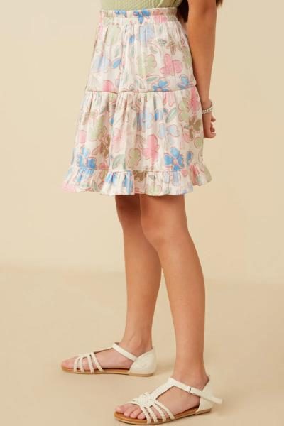 ($22.95 EA X 4 PCS) Girls Floral Tiered Foiled Skirt