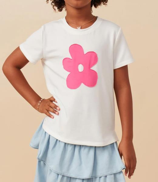 ($19.95 EA X 4 PCS) Girls Flower Patch T Shirt