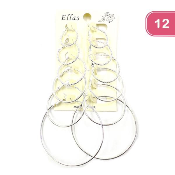 5 PAIR HOOP EARRING SET (12 UNITS)