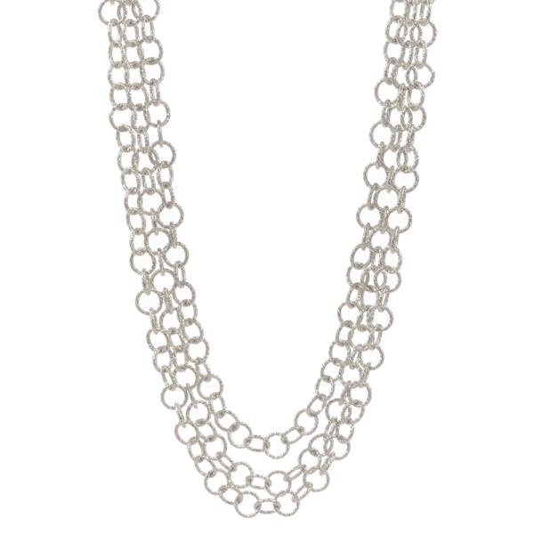 CHUNKY LINK METAL MIXED CHAIN LAYERED NECKLACE