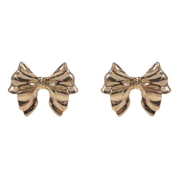 BOW SHAPED METAL POST EARRING