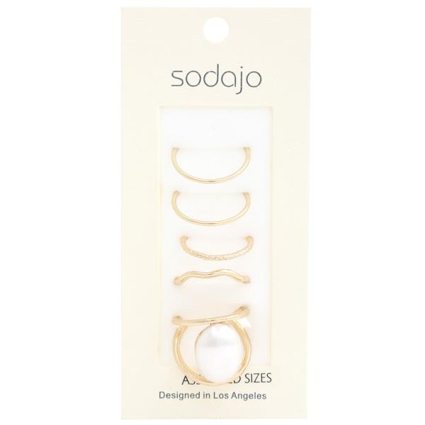 SODAJO PEARL BEAD ASSORTED RING SET