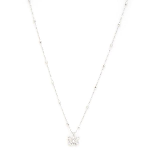 SODAJO CZ BUTTERFLY BALL CHAIN GOLD DIPPED NECKLACE