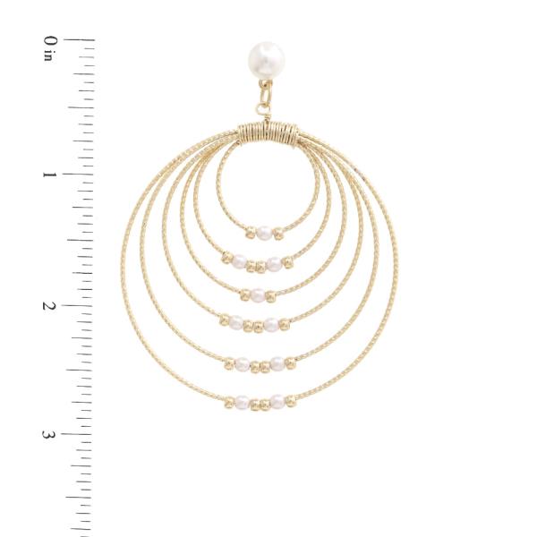 SODAJO PEARL BEAD ROUND DANGLE GOLD DIPPED EARRING