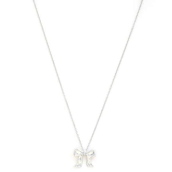 BOW CHARM METAL NECKLACE