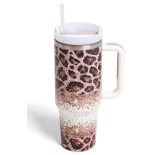 COMFYLUXE GLITTER LEOPARD TUMBLER