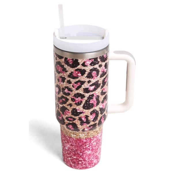 COMFYLUXE GLITTER LEOPARD TUMBLER