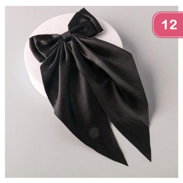 SATIN WIDE POINTED BOW PINS (12 UNITS)