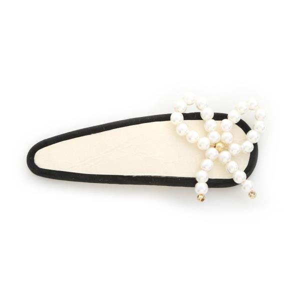 PEARL BEAD BOW HAIR PIN