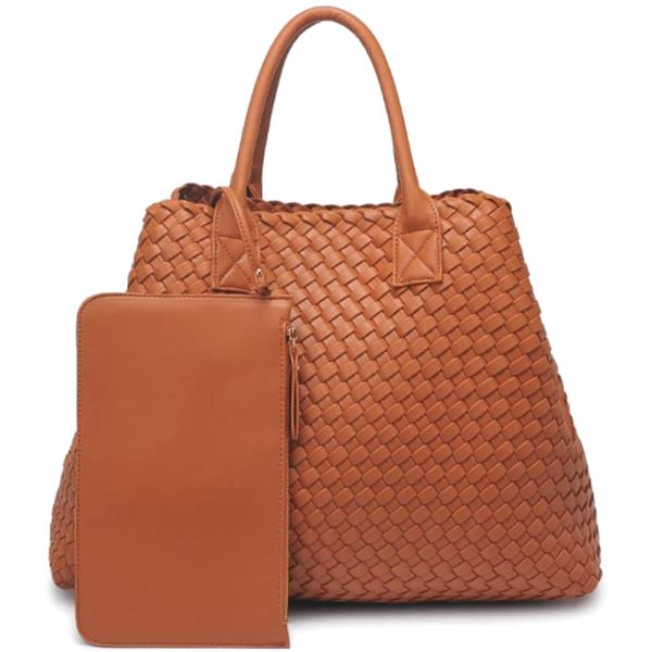 ITHACA WOVEN TEXTURE TAPERED TOTE BAG