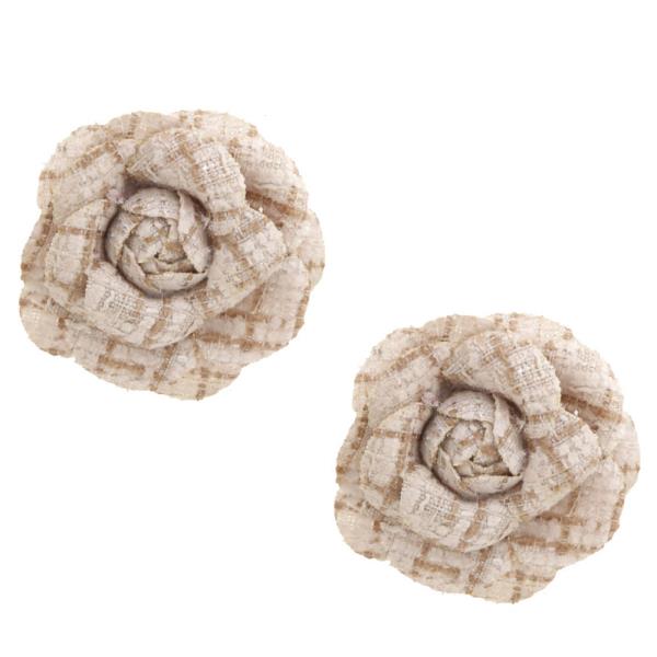 FABRIC FLOWER POST EARRING