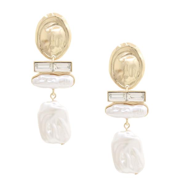 OVAL PEAR BEAD DANGLE EARRING
