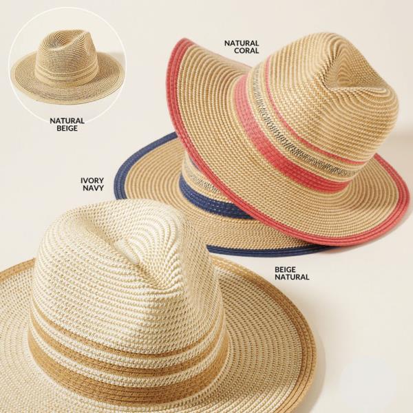 STRIPE STRAW PANAMA HAT