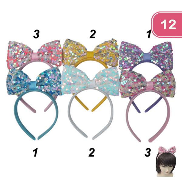 SEQUIN BOW HEADBAND (12 UNITS)