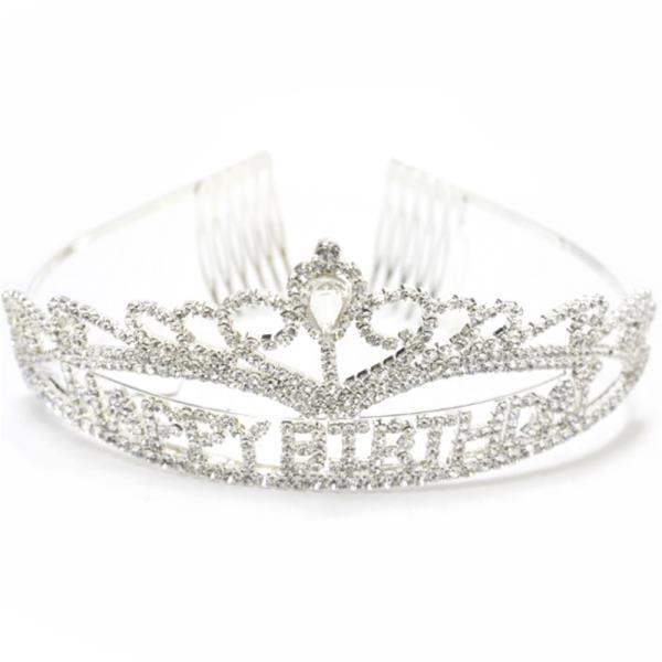 HAPPY BIRTHDAY RHINESTONE CROWN TIARA