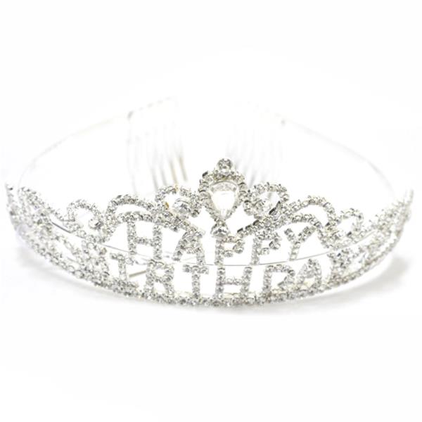 HAPPY BIRTHDAY RHINESTONE CROWN TIARA