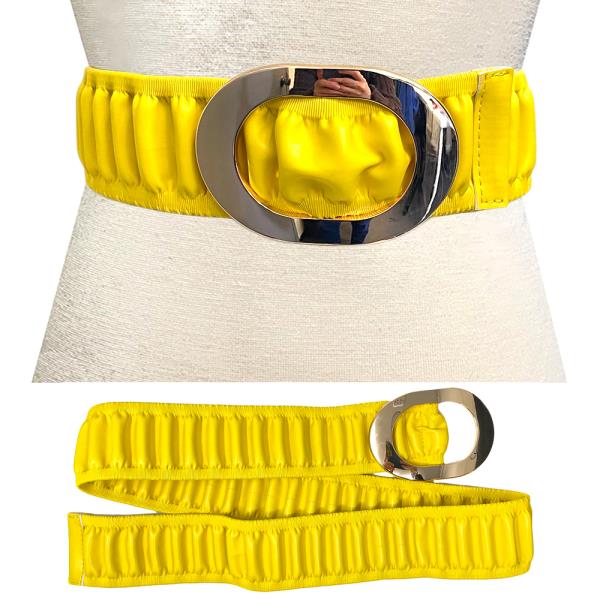 FAUX LEATHER OVAL METAL BUCKLE BELT