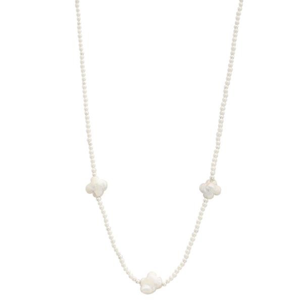 CLOVER PEARL BEAD NECKLACE