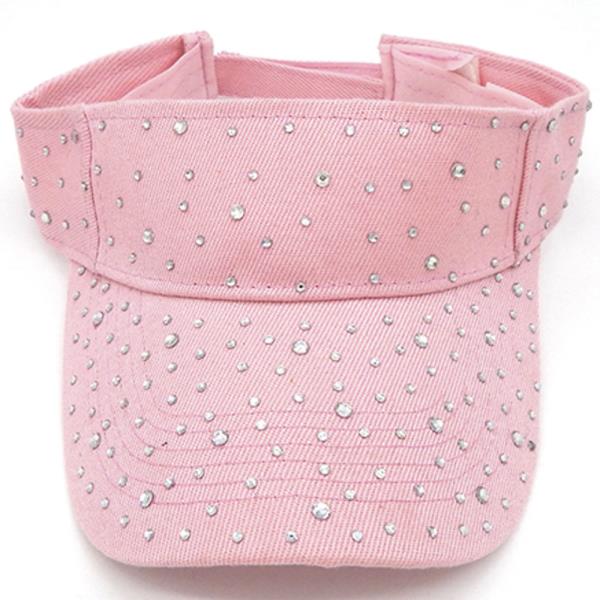 RHINESTONE VISOR SUN HAT