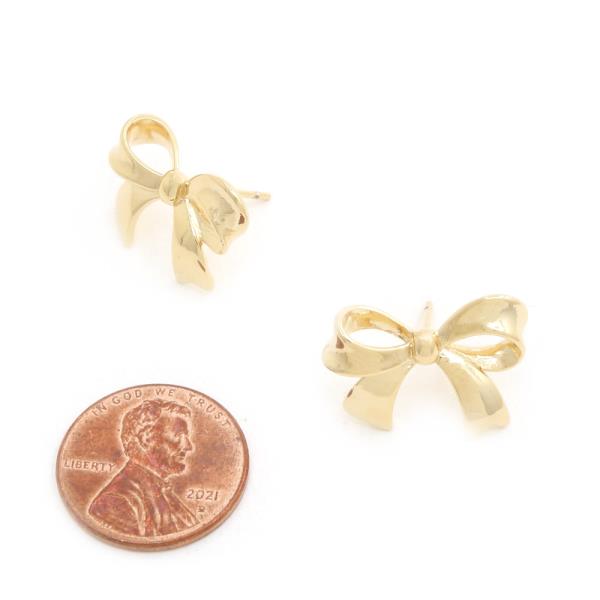 14K GOLD DIPPED BOW HYPOALLERGENIC EARRING