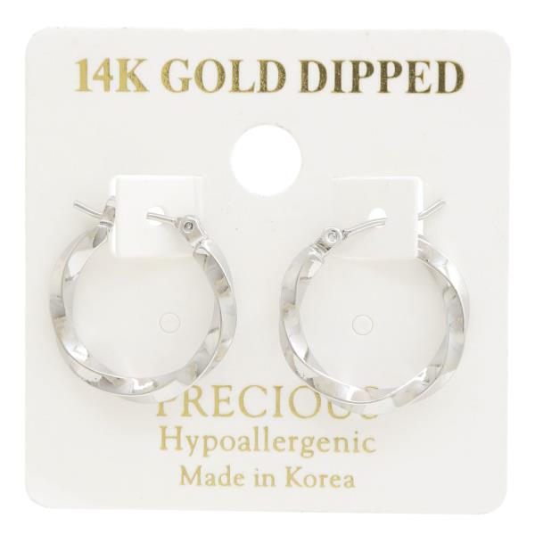 TWISTED 14K GOLD DIPPED HOOP EARRING