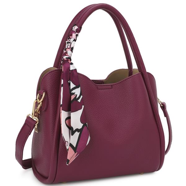 SMOOTH SCARF HANDLE SATCHEL BAG