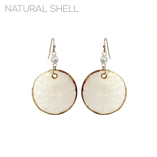 GOLD PLATING SHELL PEARL EARRING