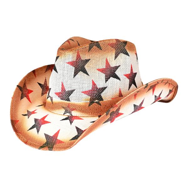 CC ALL OVER OMBRE STAR PATTERN CUT& SEW COWBOY HAT