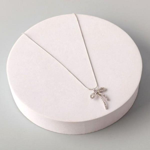RHINESTONE BOW CHARM NECKLACE