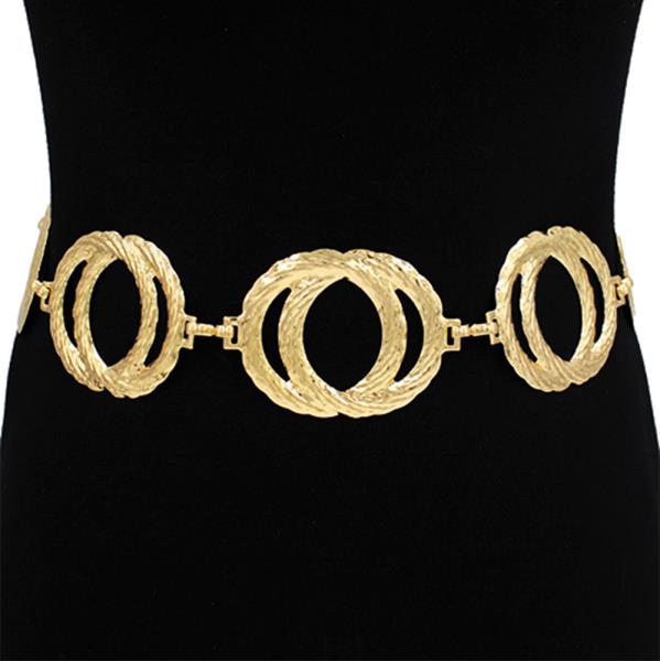 LINED DOUBLE CIRCLE LINK METAL BELT