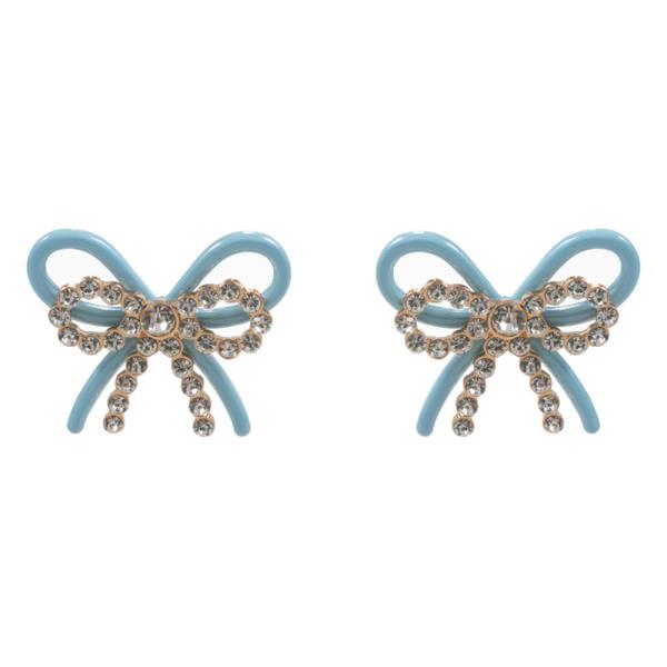 BOW SHAPED COATING POST EARRING