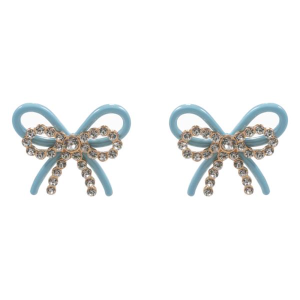 BOW SHAPED COATING POST EARRING