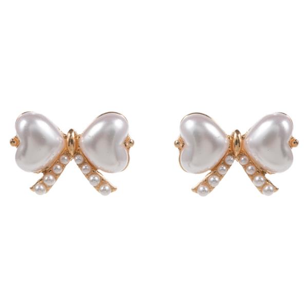 BOW SHAPED PEARL EARRING