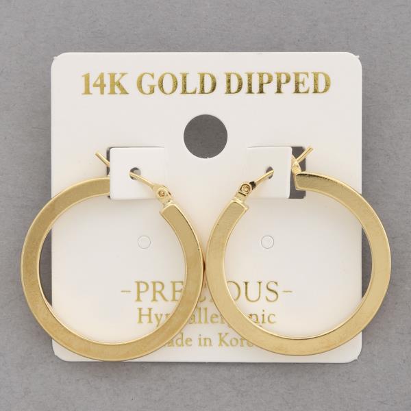 14K GOLD DIPPED SQUARE EDGE HOOP EARRING