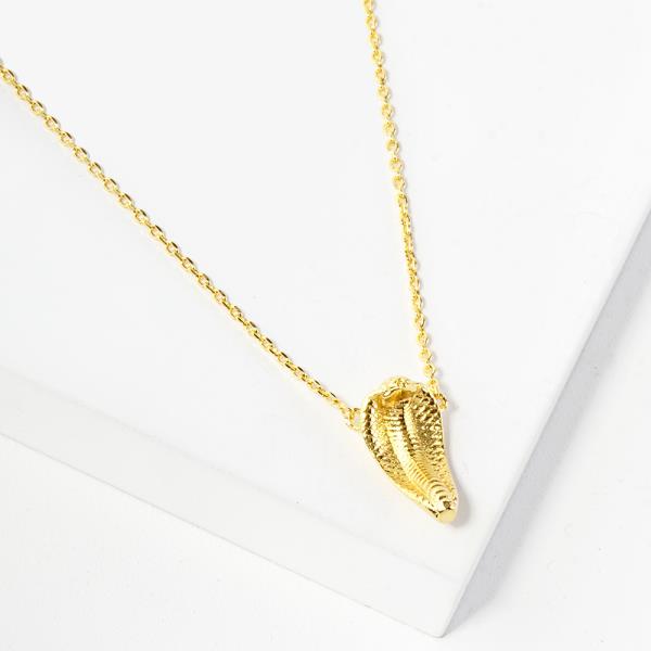 18K GOLD RHODIUM DIPPED COBRA`S DANCE NECKLACE