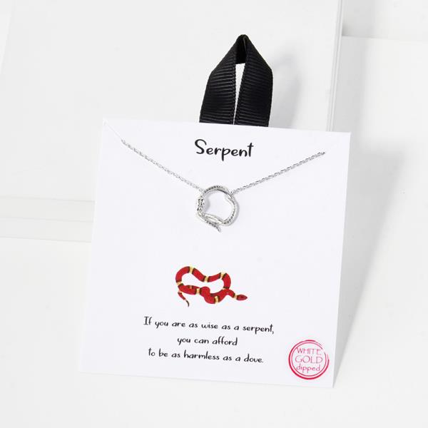 18K GOLD RHODIUM DIPPED SERPENT NECKLACE