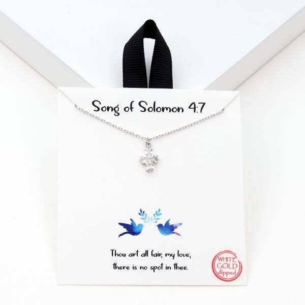 18K GOLD RHODIUM DIPPED SONG OF SOLOMON 4 7 NECKLACE