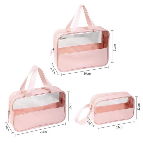 3 IN 1 CLEAR MAKEUP POUCH BAG