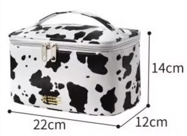 COW PRINT MAKEUP POUCH BAG