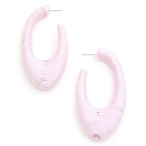THREAD WRAPPED OPEN OVAL EARRING