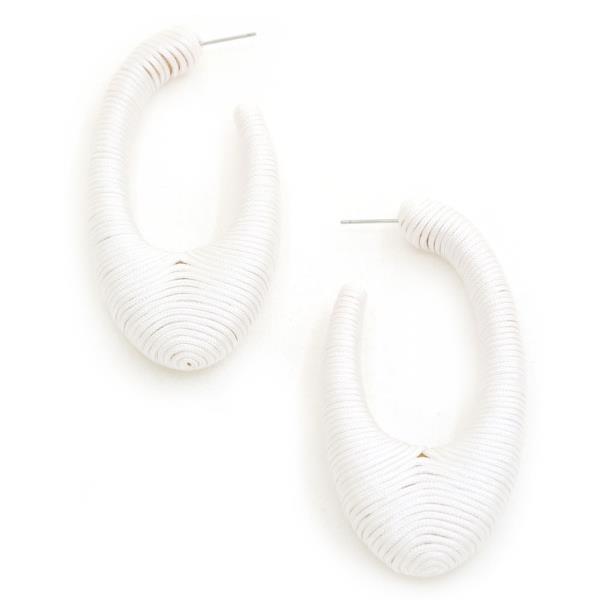 THREAD WRAPPED OPEN OVAL EARRING