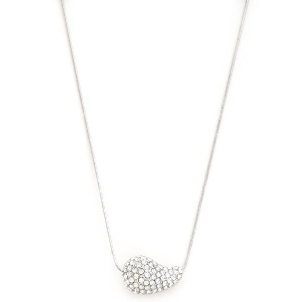 TEARDROP DOME RHINESTONE NECKLACE