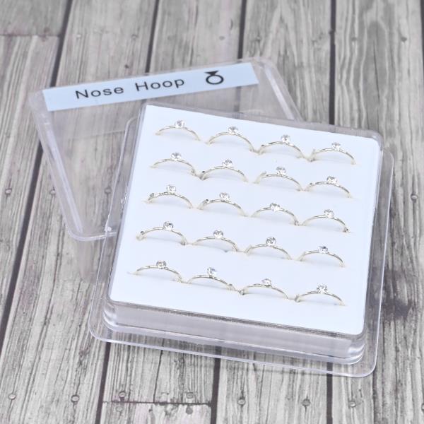 CZ NOSE HOOP RING (20 UNITS) 1 BOX