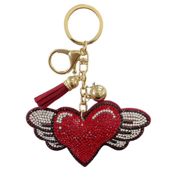 RED HEART WITH A WINGS KEYCHAIN