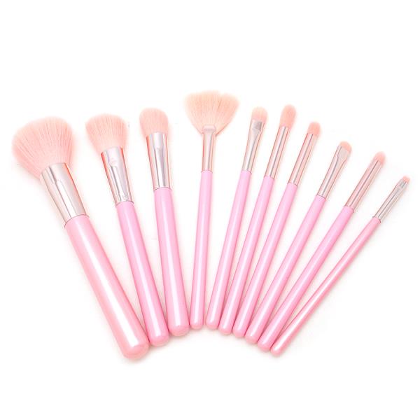 COSMETIC 10 PC BRUSH W POUCH SET