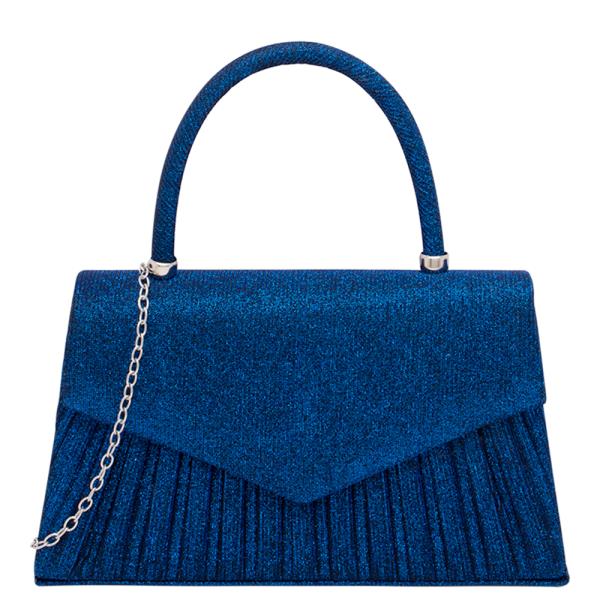 V PLEATED GLITTER CROSSBODY BAG