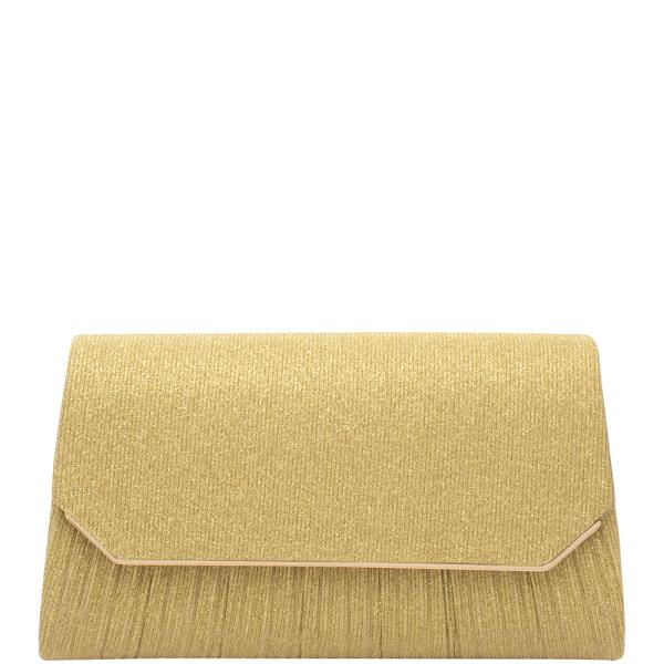 STYLISH GLITTER HALF PLEATED CLUTCH CROSSBODY BAG