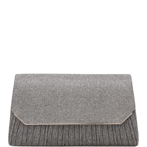 STYLISH GLITTER HALF PLEATED CLUTCH CROSSBODY BAG