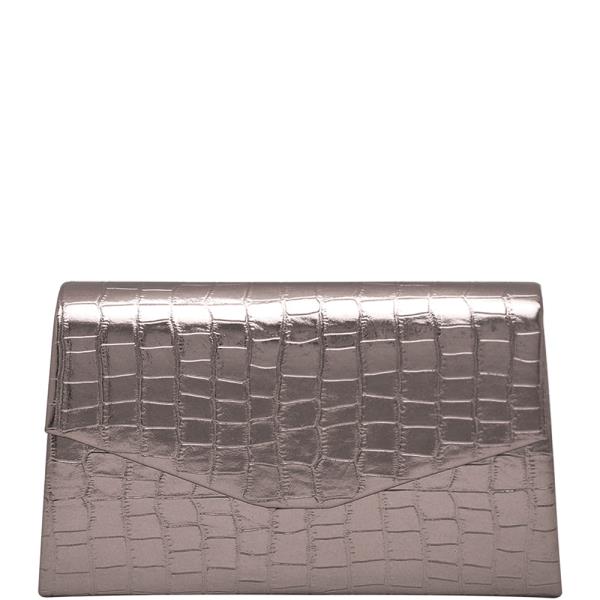 CROC METALLIC FLAP CROSSBODY BAG