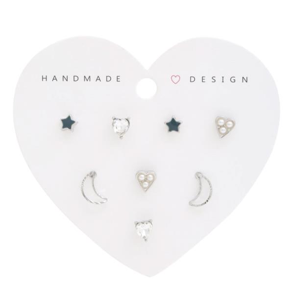 HEART MOON ASSORTED EARRING SET